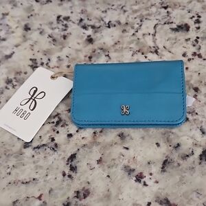 HOBO Teal Leather Card Wallet